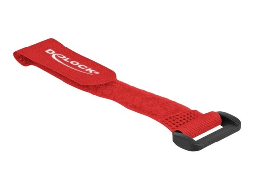 [19526] Delock Klettverschluss-Cinchkabelbinder - 15 cm - Rot (Packung mit 5)