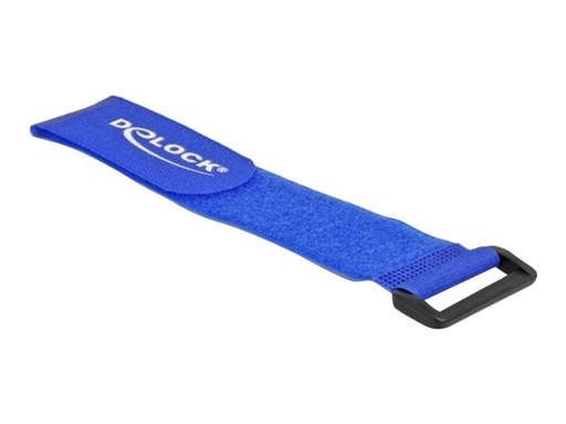 [19536] Delock Klettverschluss-Cinchkabelbinder - 28 cm - Blau (Packung mit 3)
