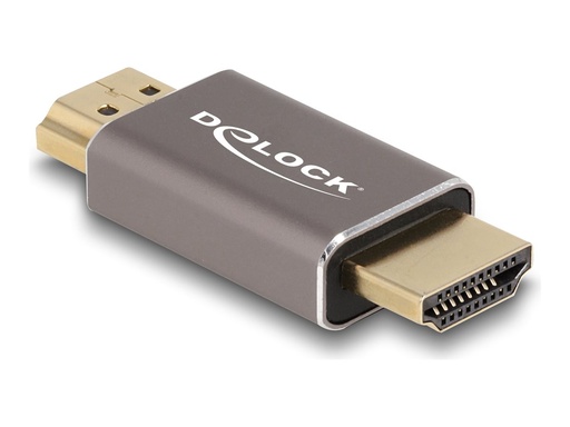 [60086] Delock Highspeed - HDMI-Adapter mit Ethernet - HDMI männlich zu HDMI männlich - Grau - unterstützt 8K 60 Hz (7680 x 4320)