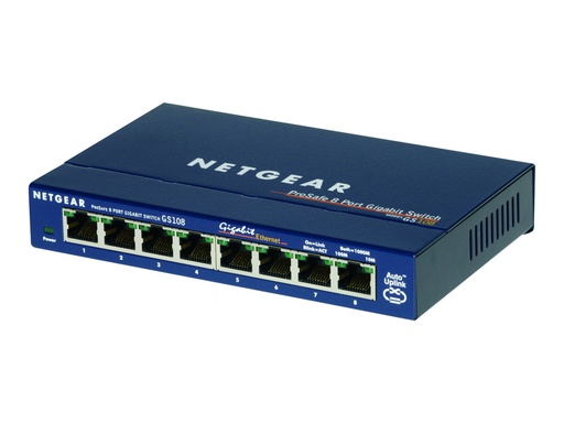 [GS108GE] Netgear ProSafe GS108 - Switch - Kupferdraht 1 Gbps - 8-Port 3 HE - Rack-Modul