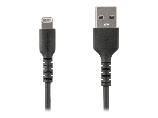 [RUSBLTMM1MB] StarTech.com 1m USB-A auf Lightning-Kabel - Hochbelastbare, robuste Aramidfaser - USB Typ-A auf Lightningkabel - Lade-/Synchronisationskabel - Apple MFi-zertifiziert iPad/iPhone 12 - Schwarz (RUSBLTMM1MB)