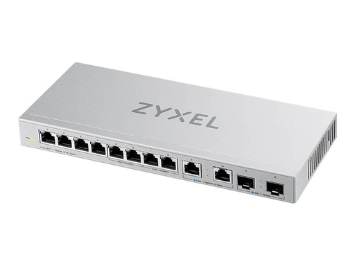 [XGS1010-12-ZZ0101F] ZyXEL XGS1010-12 - Switch - 8 x 10/100/1000 + 2 x 100/1000/2.5G + 2 x 1 Gigabit/10 Gigabit SFP+ (Uplink)