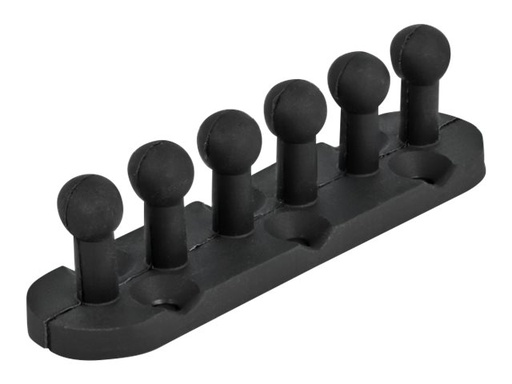 [18332] Delock Kabelhalter - Tisch montierbar, Oberfläche montierbar, geeignet für Wandmontage - Schwarz (Packung mit 6)