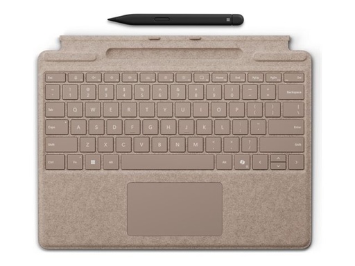 [8X6-00149] Microsoft Surface Pro Keyboard - Tastatur - mit Trackpad, Beschleunigungsmesser, Surface Slim Pen 2 Ablage- und Ladeschale - QWERTZ - Deutsch/Österreichisch - Dune - mit Slim Pen 2 - für Microsoft Surface Pro 8, Pro 8 for Business, Pro 9, Pro 9 for Business, Pro 10 for Business, Pro (11th Edition)