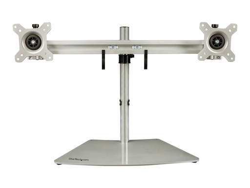 [ARMDUOSS] StarTech.com Doppelmonitorhalterung - Ergonomische, freistehende Doppelmonitor-Tischhalterung für zwei 24" Bildschirme(je 8kg) mit VESA-Montage - Synchronisierte Höhenverstellung - Silber (ARMDUOSS)