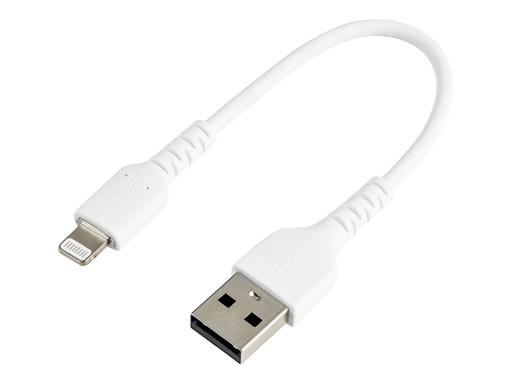 [RUSBLTMM15CMW] StarTech.com Startech 15cm USB-A auf Lightning-Kabel - Hochbelastbare, robuste Aramidfaser - Lade-/Synchronisationskabel - Apple MFi-zertifiziert iPad/iPhone 12 - Weiß (RUSBLTMM15CMW)