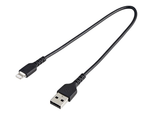 [RUSBLTMM30CMB] StarTech.com Startech 30cm USB-A auf Lightning-Kabel - Hochbelastbare, robuste Aramidfaser - Lade-/Synchronisationskabel - Apple MFi-zertifiziert iPad/iPhone 12 - Schwarz (RUSBLTMM30CMB)