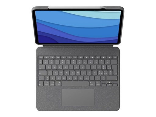 [920-010301] Logitech Combo Touch - Tastatur und Foliohülle - mit Trackpad - hintergrundbeleuchtet - Apple Smart connector - QWERTY - Italienisch - Oxford Gray - für Apple 10.9-inch iPad Air (4. Generation, 5. Generation)