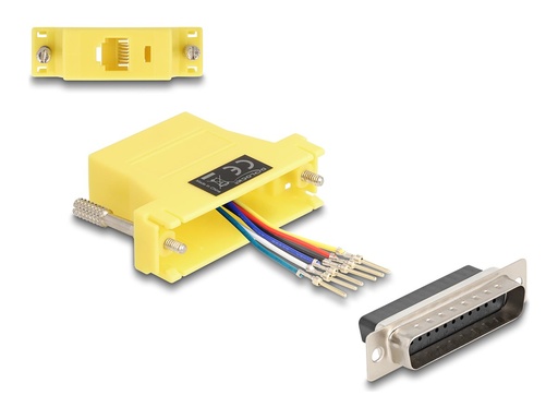 [67096] Delock Serieller Adapter - DB-25 (M) schraubbar zu RJ-12 (6-polig)