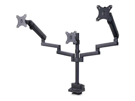 [3MP2AG-MONITOR-ARM] StarTech.com Monitortischhalterung, 3x 27" Monitore, VESA 75x75/100x100 - Befestigungskit - einstellbarer Arm - für 3 LCD-Anzeigen - Aluminium, Stahl, Kunststoff - Schwarz - Bildschirmgröße: bis zu 68,6 cm (bis zu 27 Zoll)