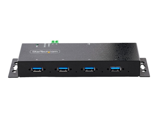 [5G4AINDNP-USB-A-HUB] StarTech.com 4-Port Industrial USB 3.0 5Gbps Hub, Rugged USB Hub w/15kV Air/8kV Contact ESD and Surge Protection, DIN/Wall/Desk Mountable USB-A Hub, USB Expansion Hub with Locking Ports - Metal Construction (5G4AINDNP-USB-A-HUB)