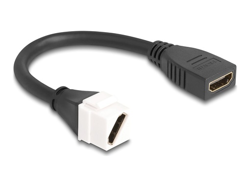 [90326] Delock HDMI-Kabel - HDMI weiblich zu HDMI weiblich Keystone - 20 cm - Schwarz - unterstützt 8K 60 Hz (7680 x 4320)