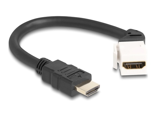 [90319] Delock HDMI-Kabel - HDMI weiblich geneigt, Keystone zu HDMI männlich - 20 cm - schwarz / weiß - 8K60Hz (7680 x 4320)