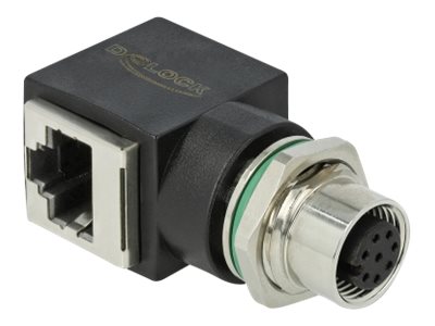 [66314] Delock Netzwerkadapter - 8-polig M12 (W) gerade zu RJ-45 (W)