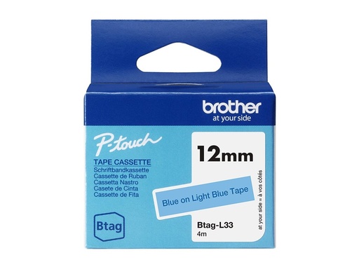 [BTAGL33] Brother BTAG-L33 - Blau auf hellblau - Rolle (1,2 cm x 4 m)