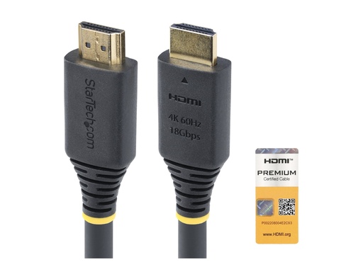 [HDMI2-CABLE-4K60-2M] StarTech.com Startech 2m (6.6ft) Premium Certified High Speed HDMI Cable, 4K60Hz