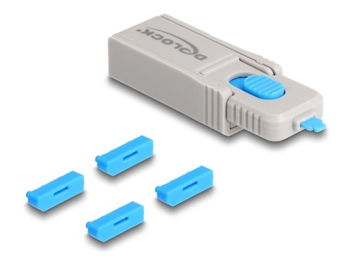 [20927] Delock DisplayPort Port Blocker - Grau, Blau (Packung mit 4)