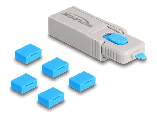 [20923] Delock USB Typ A Port Blocker Tool - Grau, Blau (Packung mit 5)