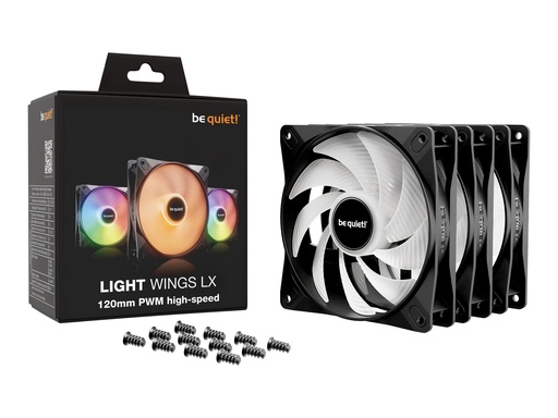 [BL124] Be Quiet! Light Wings LX - Gehäuselüfter - PWM High-Speed - 120 mm - Schwarz (Packung mit 3)
