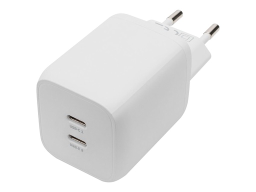 [DA-10063] DIGITUS Netzteil - GaN - 65 Watt - 3.25 A - PD 3.0 - 2 Ausgabeanschlussstellen (24 pin USB-C)