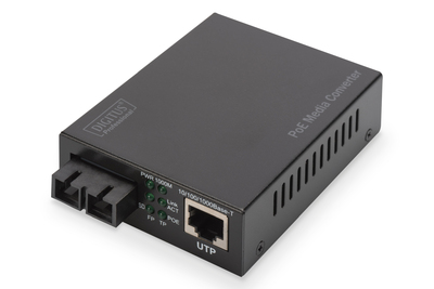 [DN-82160] DIGITUS Gigabit PoE Medienkonverter, RJ45 / SC, SM, PSE