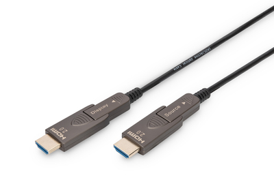 [AK-330127-300-S] DIGITUS 4K - HDMI AOC Hybrid Glasfaserkabel mit 30m abnehmbaren Stecker