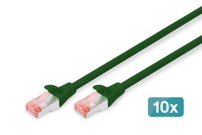 [DK-1644-010-G-10] DIGITUS CAT 6 S/FTP Patchkabel, 10 Stück