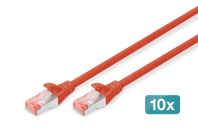 [DK-1644-010-R-10] DIGITUS CAT 6 S/FTP Patchkabel, 10 Stück