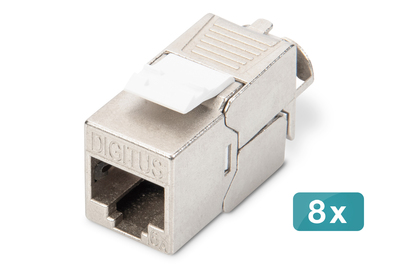 [DN-93615-8] DIGITUS CAT 6A Keystone Modul, geschirmt, werkzeugfreier Montageanschluss - 8 Stk.