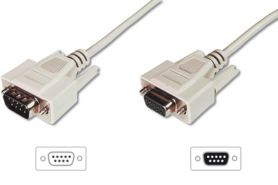 [AK-610203-100-E] DIGITUS Datentransfer Verlängerungskabel, D-Sub9/St - D-Sub9/Bu