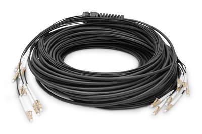 [DK-24338U100BK-BBB] DIGITUS Vorkonfektionierte Glasfaser Universal Breakout Kabel, Multimode OM4, 8 Fasern, LC/UPC - LC/UPC