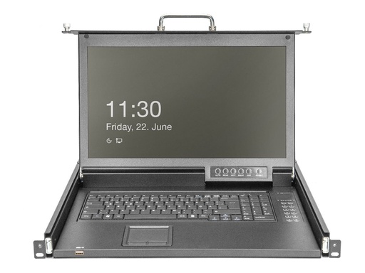 [DS-72220-3FR] DIGITUS KVM-Konsole mit KVM-Switch - 16 Anschlüsse - Französisch - 43.2 cm (17")