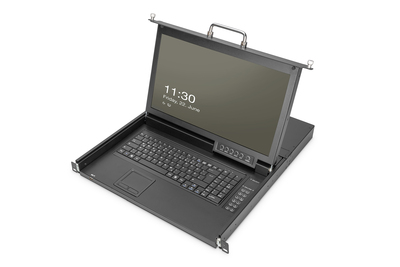[DS-72220-4CH] DIGITUS Modulare HD LCD KVM Konsole mit 17" TFT, 8-Port CAT 5 KVM Anschluss, Touchpad, schweizer Tastaturlayout