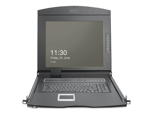 [DS-72221-2FR] DIGITUS KVM-Konsole mit KVM-Switch - 8 Anschlüsse - Französisch - 48.3 cm (19")