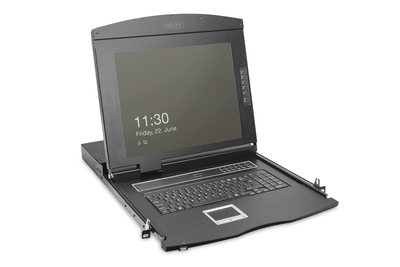 [DS-72221-5FR] DIGITUS Modulare HD LCD KVM Konsole mit 19" TFT, 16-Port CAT 5 KVM Anschluss, Touchpad, französisches Tastaturlayout
