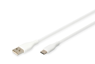 [AK-300340-005-W] DIGITUS USB-C Silikon Anschlusskabel, 0,5m, weiß