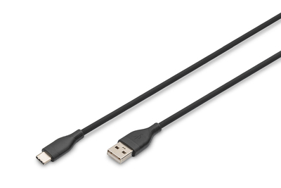 [AK-300340-005-S] DIGITUS USB-C Silikon Anschlusskabel, 0,5m, schwarz