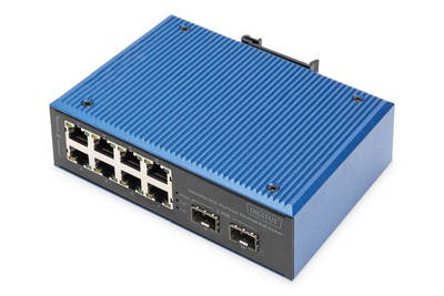 [DN-651147] DIGITUS Industrieller 8+2 -Port Fast Ethernet PoE Switch