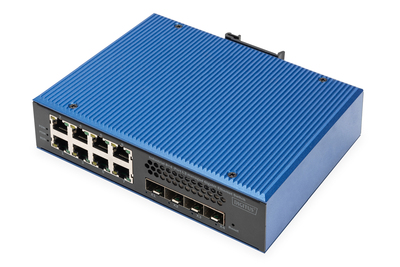 [DN-651160] DIGITUS Industrieller 8 + 4 10G Uplink Port L3 managed Gigabit Ethernet Switch