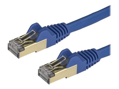 [6ASPAT50CMBL] StarTech.com 50cm CAT6A Ethernet Cable, 10 Gigabit Shielded Snagless RJ45 100W PoE Patch Cord, CAT 6A 10GbE STP Network Cable w/Strain Relief, Blue, UL Certified Wiring/TIA - Category 6A - 26AWG (6ASPAT50CMBL)