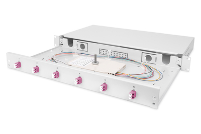 [DN-96330-4] DIGITUS LWL Spleißbox, 1HE, bestückt, 6x LC DX, OM4