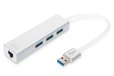 [DA-70250-1] DIGITUS USB 3.0 3-Port Hub & Gigabit LAN-Adapter