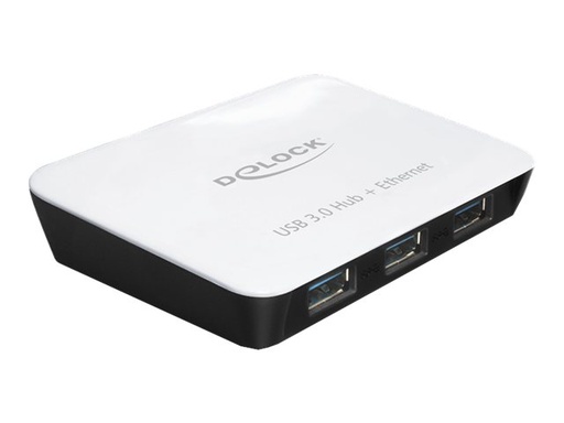 [62431] Delock USB 3.0 Hub 3 Port + 1 Port Gigabit LAN 10/100/1000 Mb/s