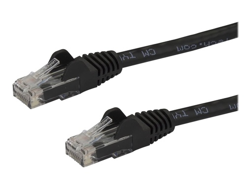 [N6PATC15MBK] StarTech.com 15m CAT6 Ethernet Cable, 10 Gigabit Snagless RJ45 650MHz 100W PoE Patch Cord, CAT 6 10GbE UTP Network Cable w/Strain Relief, Black, Wiring is UL Certified/TIA - Category 6 - 24AWG (N6PATC15MBK)