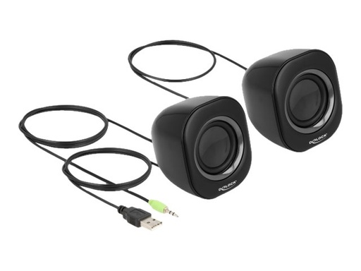[27002] Delock Mini - Lautsprecher - für PC - 2 Watt (Gesamt)