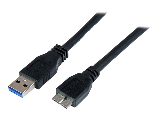[USB3CAUB1M] StarTech.com 1m zertifiziertes USB 3.0 SuperSpeed Kabel A auf Micro B - Schwarz - USB 3 Anschlusskabel - Stecker/Stecker - USB-Kabel - Micro-USB Typ B (M)