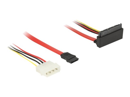[85514] Delock SATA-Kabel - Serial ATA 150/300/600 - interne Stromversorgung, 4-polig, SATA zu SATA Combo (R)