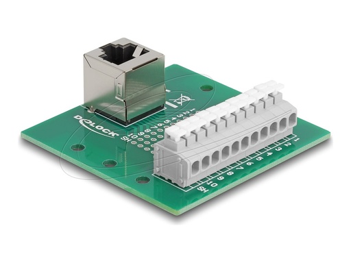[67013] Delock Netzwerkadapter - RJ-50 (W) gewinkelt zu 11-polige Klemmleiste