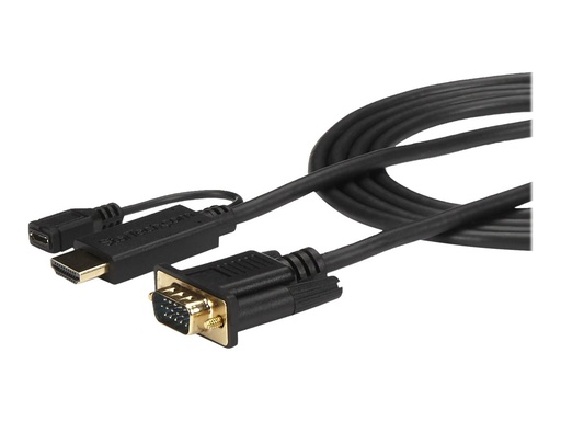 [HD2VGAMM3] StarTech.com 90cm aktives HDMI auf VGA Konverter Kabel -  HDMI zu VGA Adapter 0,9m - Schwarz - 1920x1200 / 1080p - Adapterkabel - HDMI, Mikro-USB Typ B (nur Strom)