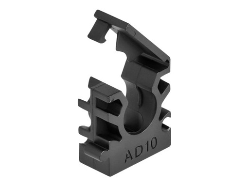 [60481] Delock Kabelhalter - mit Sicherungsclip, 10 mm - Schwarz (Packung mit 8)